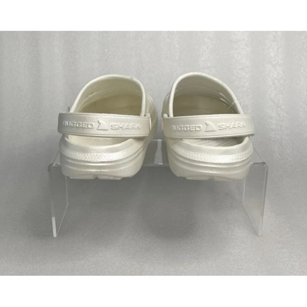 Rugged Shark Eva White Pearl Clogs Slip on Sandals Girls Size 2 NEW
